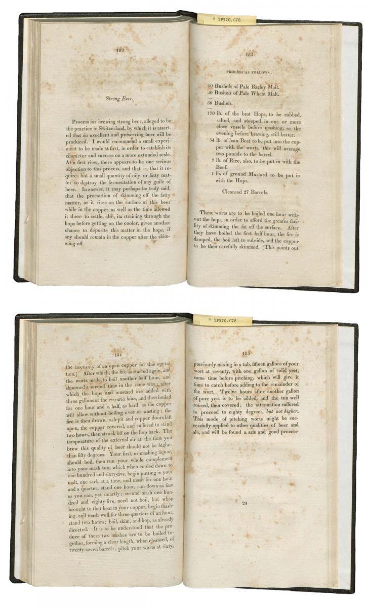 Beer recipe book pages for "Strong Beer"