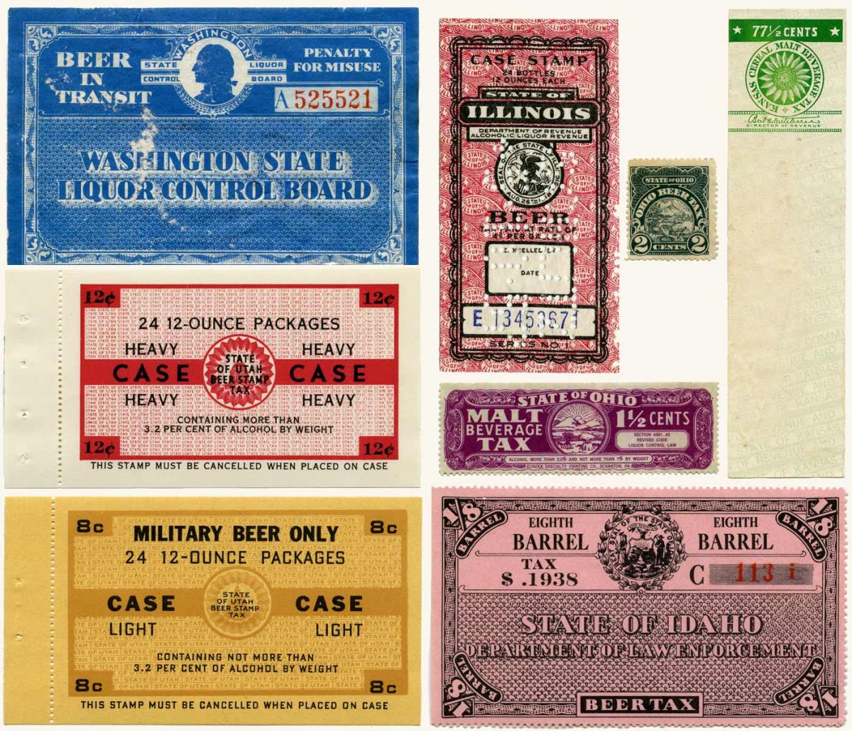 Colorful beer stamps