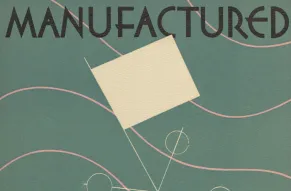 Cover of a pamphlet titled "Manufactured Weather". Abstract design.