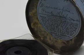 Kinetoscope film can label.JPG
